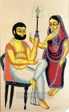 人気のインド料理 Painting - エロケシがマハント・インディアンにビンロウの葉を捧げる